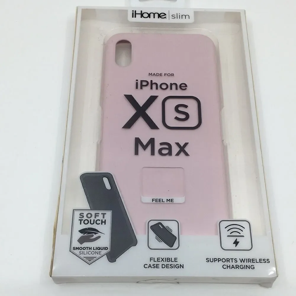 XS Max iPhone Phone Case Ihome Slim Silicone Flexible  Soft Touch Pink